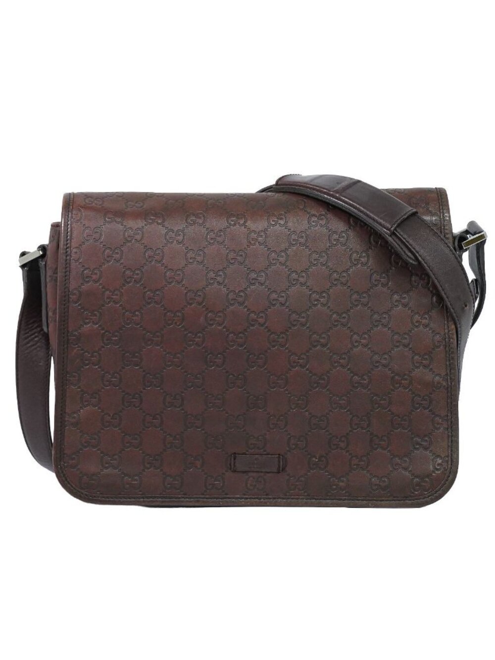 Gucci Guccissima Leather Shoulder Bag Pochette Brown